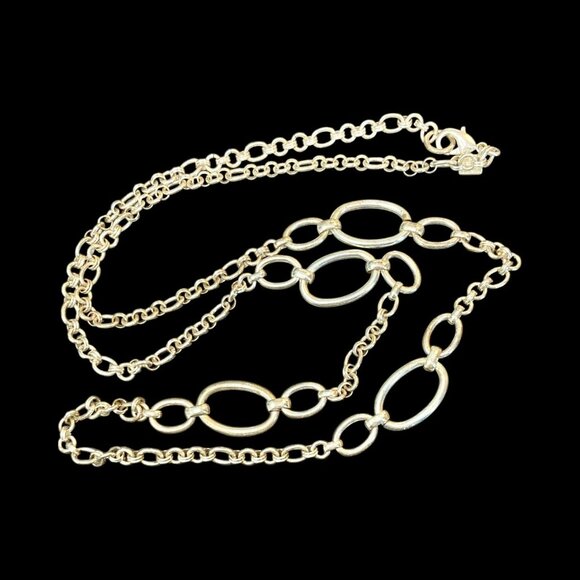 Banana Republic Silver Tone Chain Necklace -236 - Picture 2 of 2